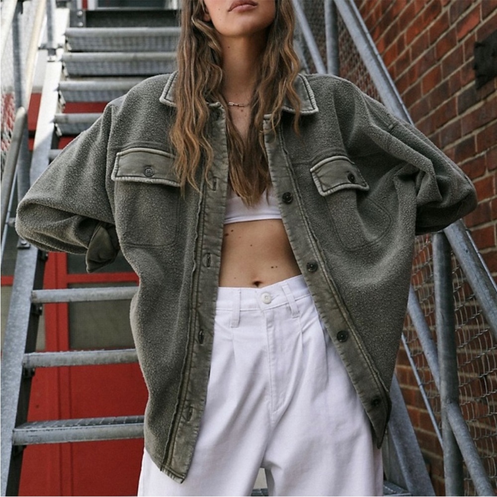 Free People Ruby Jacket in Dirty Olive